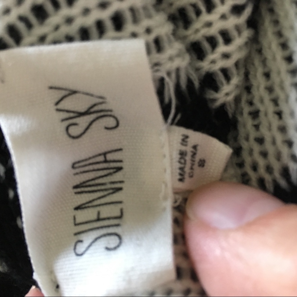 Sienna Sky Plaid Open Cardigan in Black and White - Picture 5 of 7